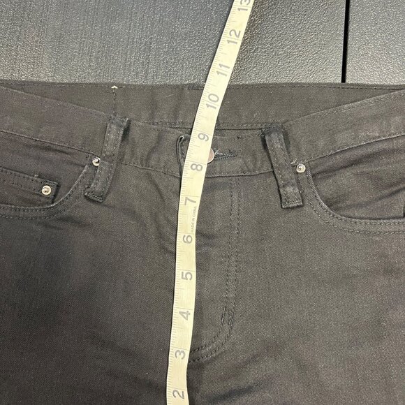 MNML Jeans Men’s Black Plaid Trim Leg Zips Button Fly Size 30 Academia Preppy - Picture 8 of 11